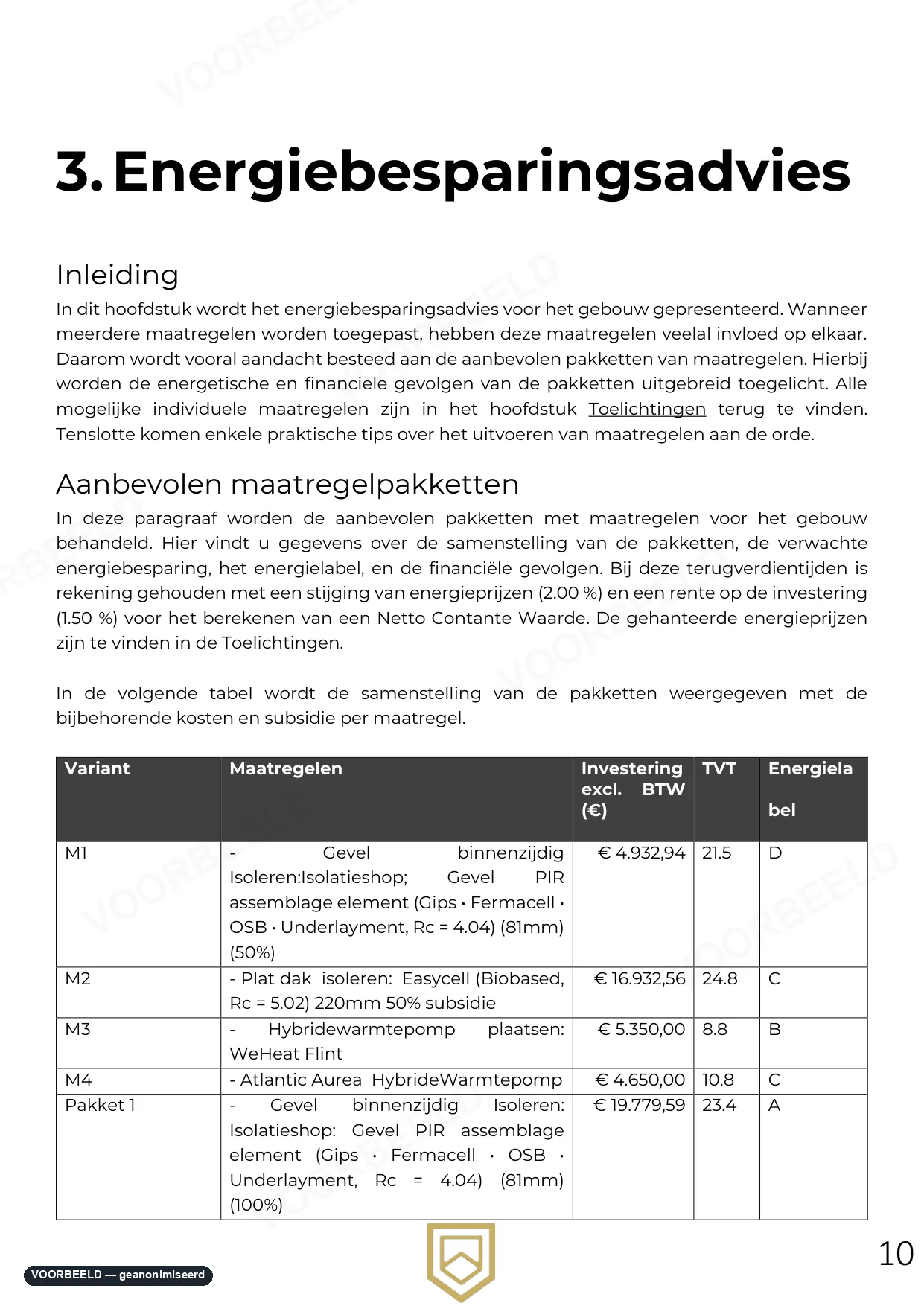 Optimalisatierapport — pagina 10 van 33, geanonimiseerd voorbeeld