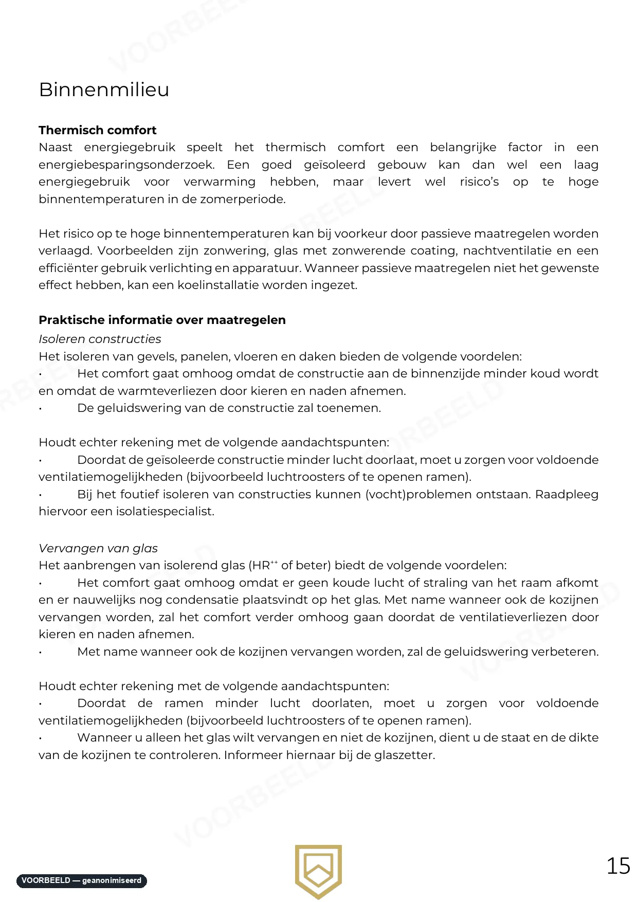 Optimalisatierapport — pagina 15 van 33, geanonimiseerd voorbeeld