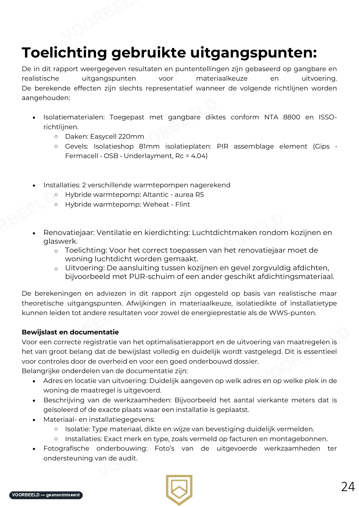 Optimalisatierapport — pagina 23 van 33, geanonimiseerd voorbeeld