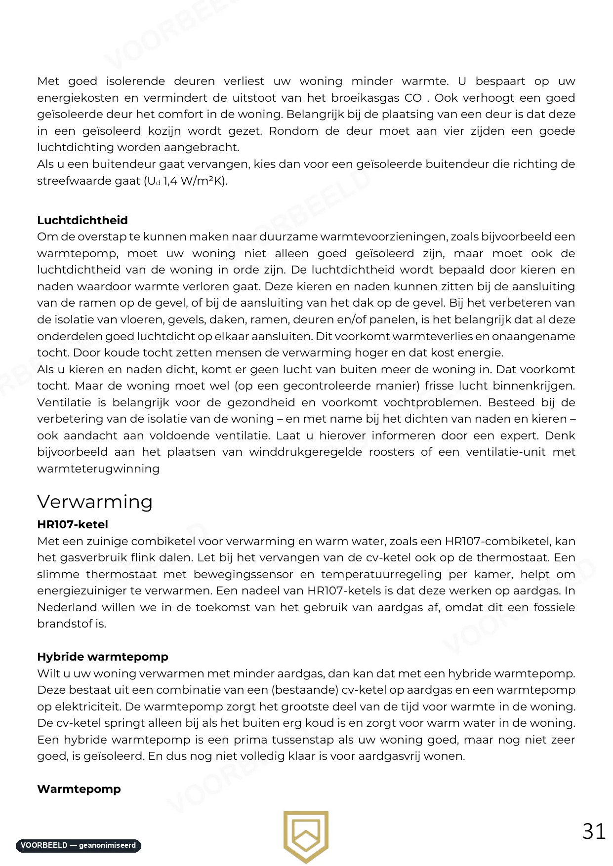 Optimalisatierapport — pagina 30 van 33, geanonimiseerd voorbeeld