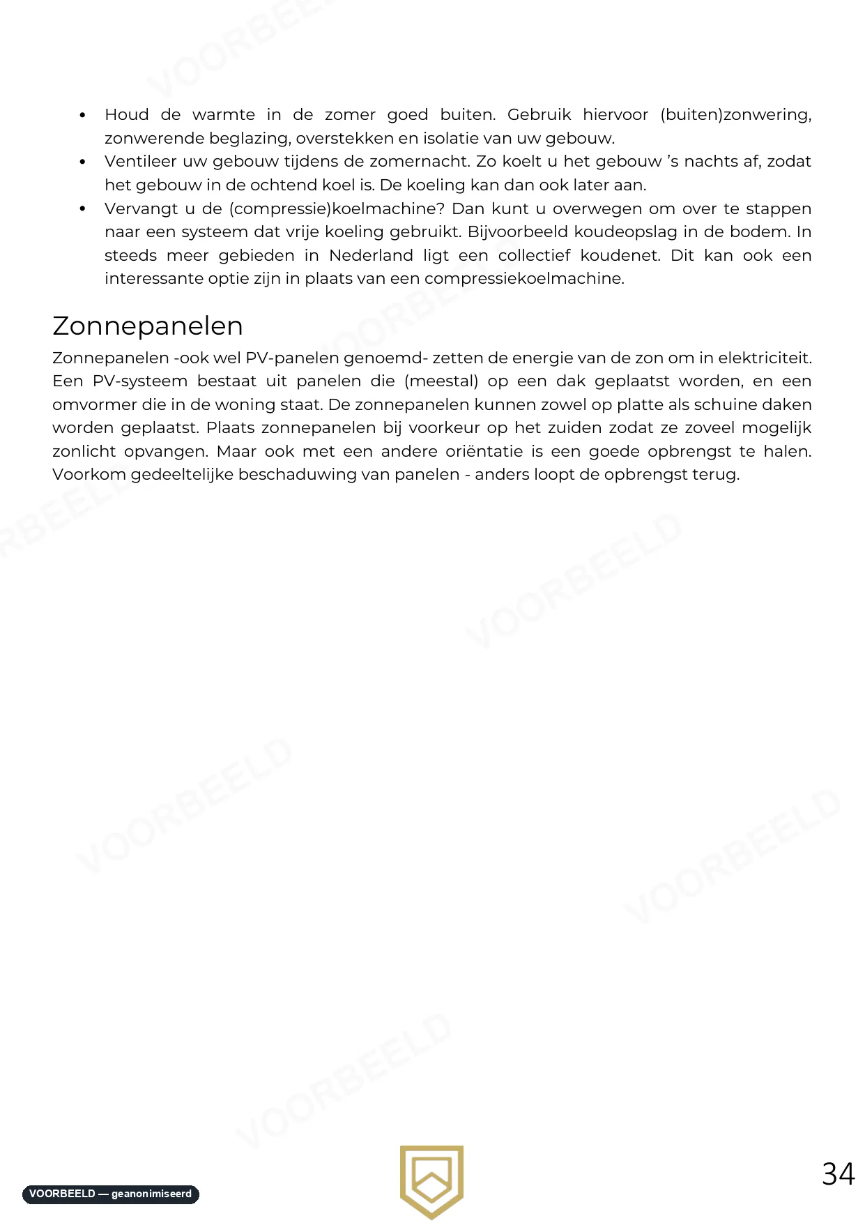 Optimalisatierapport — pagina 33 van 33, geanonimiseerd voorbeeld